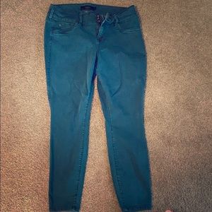 Torrid green/blue high waist skinny jean